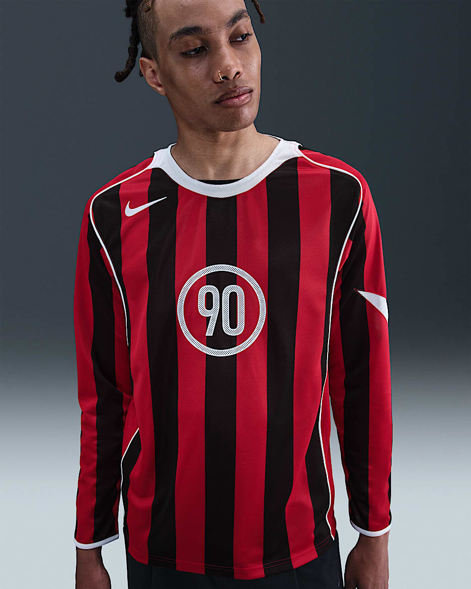 Nike Total 90 Men's Dri-FIT Long-Sleeve Soccer Top - Gym Red/White/White/White