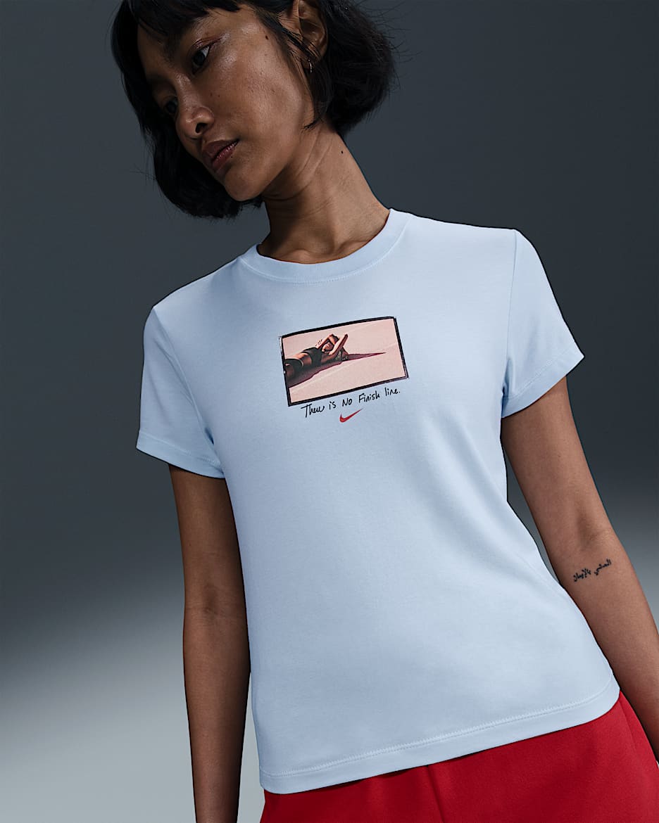 Nike Sportswear Chill Knit Women's Slim Cropped T-Shirt - Blue Tint