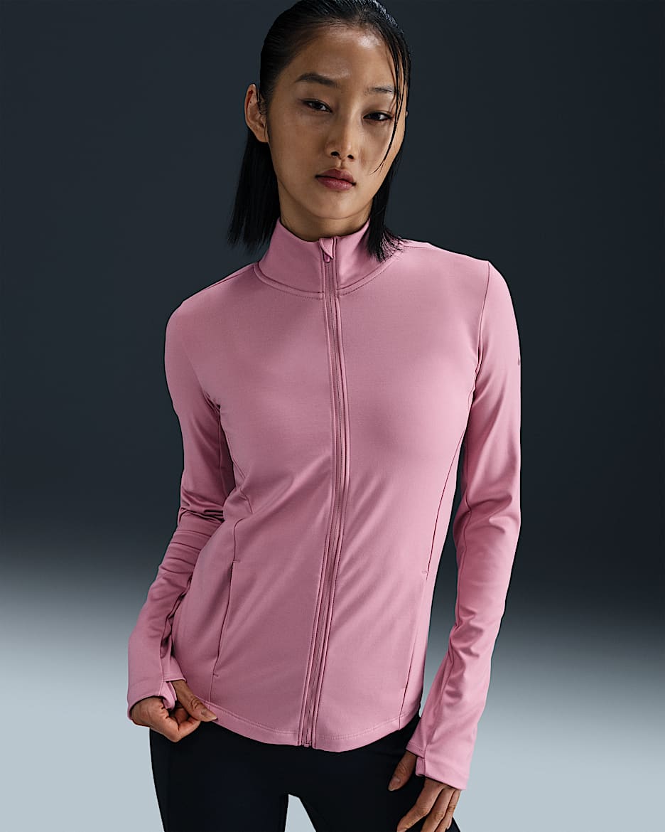 Nike One Women's Dri-FIT Full-Zip Mid Layer - Elemental Pink/Black