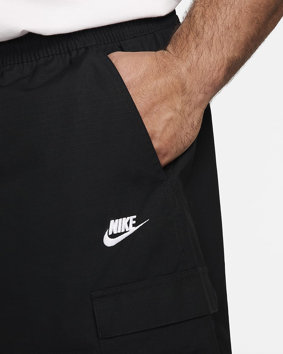 Short cargo tissé Nike Club pour homme - Noir/Blanc