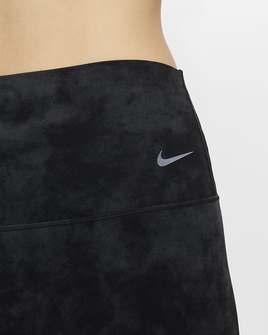 Nike Zenvy Tie-Dye Women's Gentle-Support High-Waisted 8" Biker Shorts - Black/Black