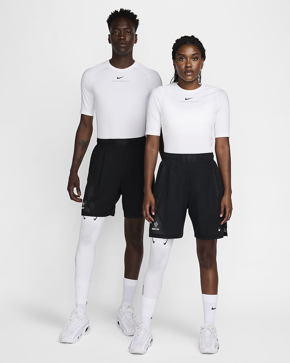 NOCTA Single-Leg-Basketball-Tights für Herren (rechts) - Weiß/Schwarz