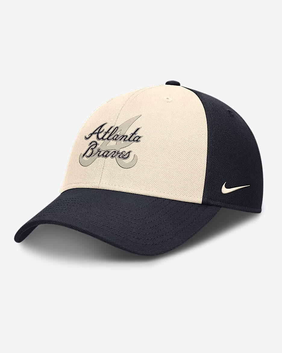 Gorra Nike Dri-FIT de la MLB ajustable para hombre Atlanta Braves Statement Club - Azul marino