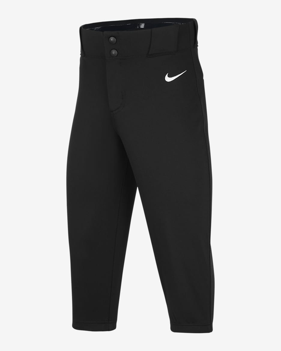 Pants de béisbol de cintura alta para niños talla grande Nike Vapor Select 2 - Negro/Blanco