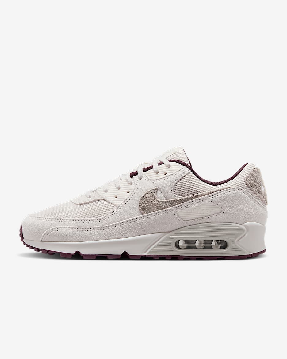 Nike Air Max 90 Premium Men's Shoes - Phantom/Light Bone/Burgundy Crush/Phantom