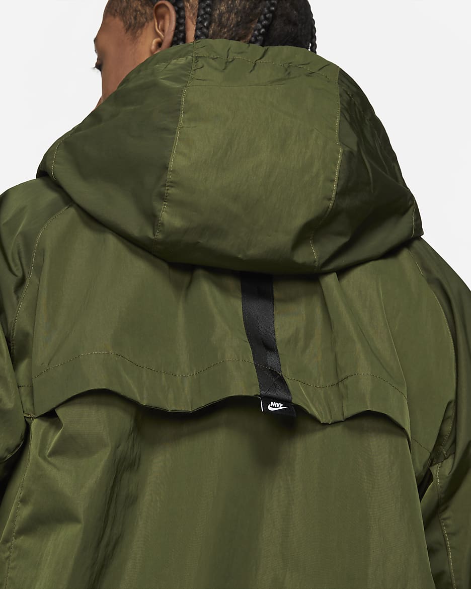 Nike Sportswear Premium Essentials Men's Unlined Hooded Windrunner Jacket - Rough Green/Black/Black