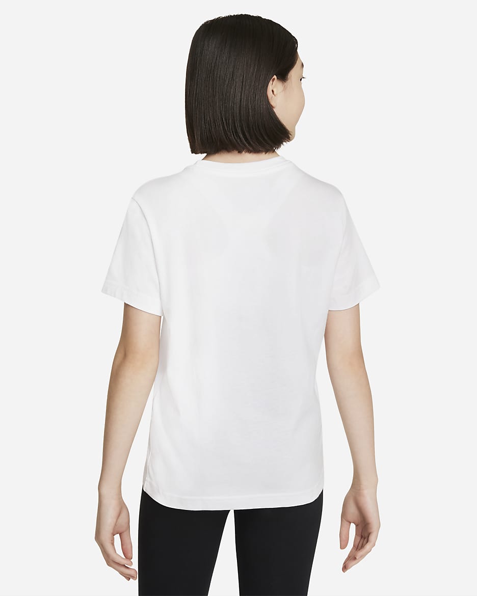 Nike Sportswear T-skjorte til store barn (jente) - Hvit/Svart