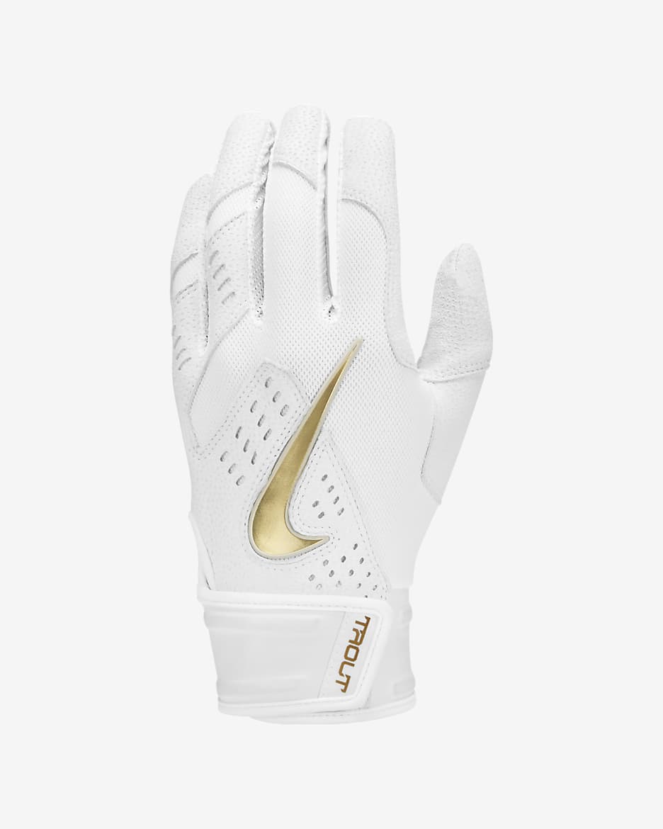 Nike Trout Elite 2.0 Baseball Batting Gloves (1 Pair) - White