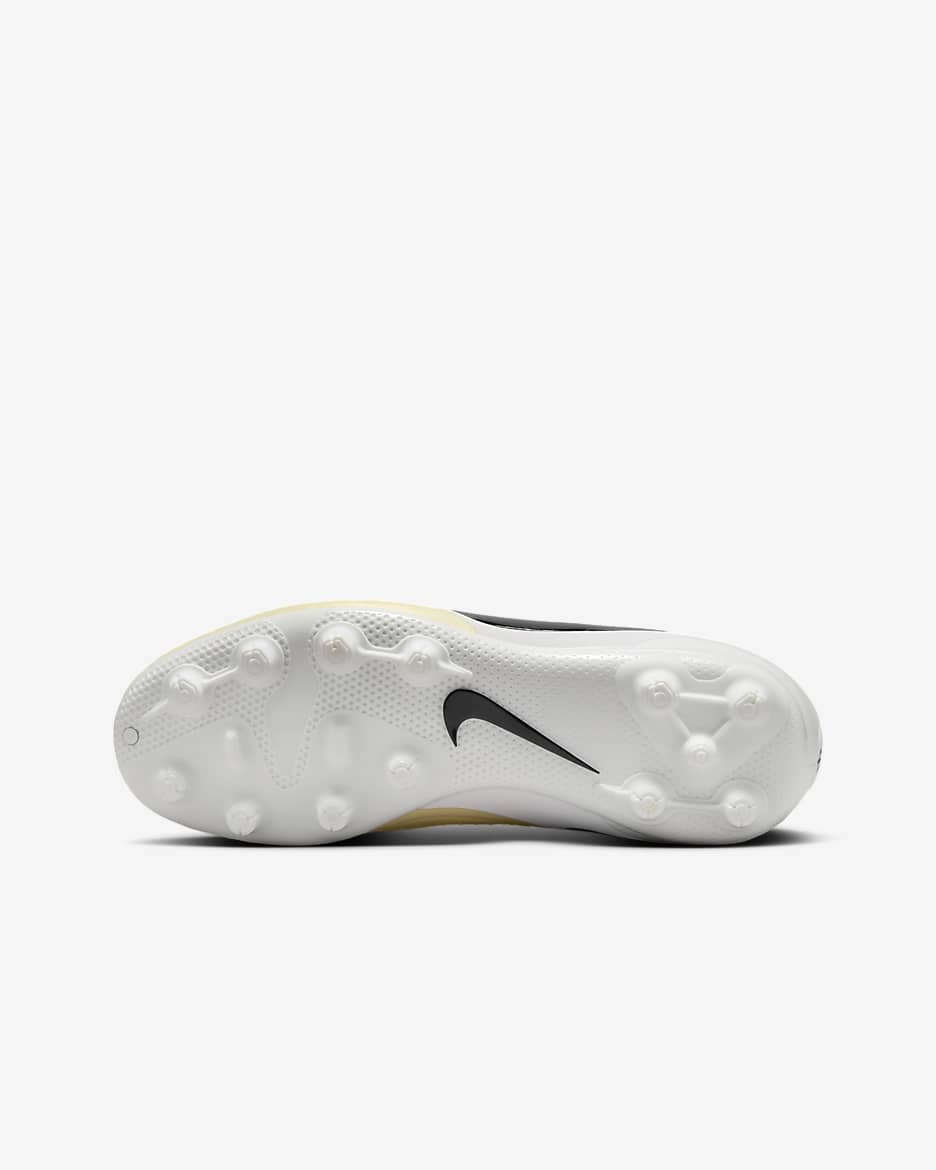 Nike Jr. Tiempo Legend 10 Academy Little/Big Kids' Hard-Ground Low-Top Soccer Cleats - Lemonade/Metallic Gold Coin/Black