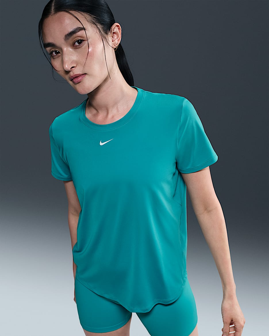 Nike One Classic Women's Dri-FIT Short-Sleeve Top - Dusty Cactus/White