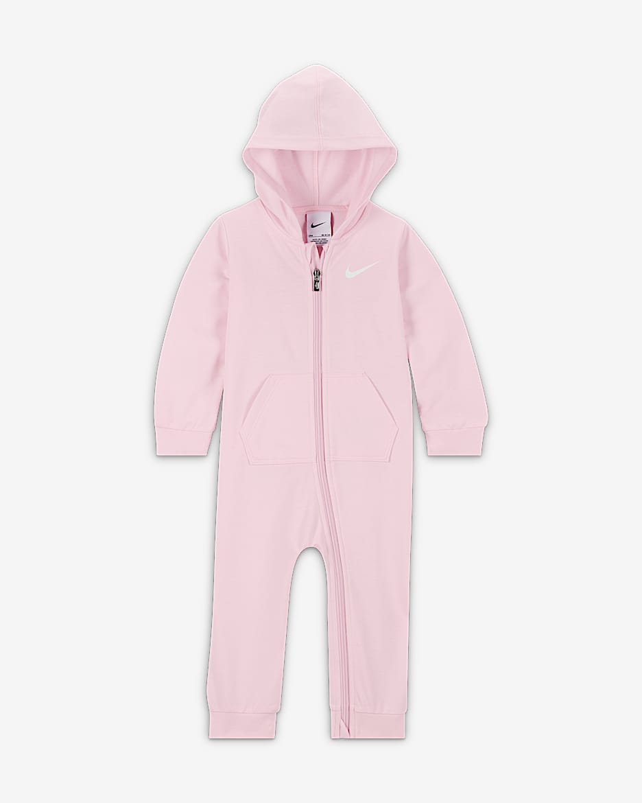 Nike Essentials Hooded Coverall Mono - Bebé - Pink Foam