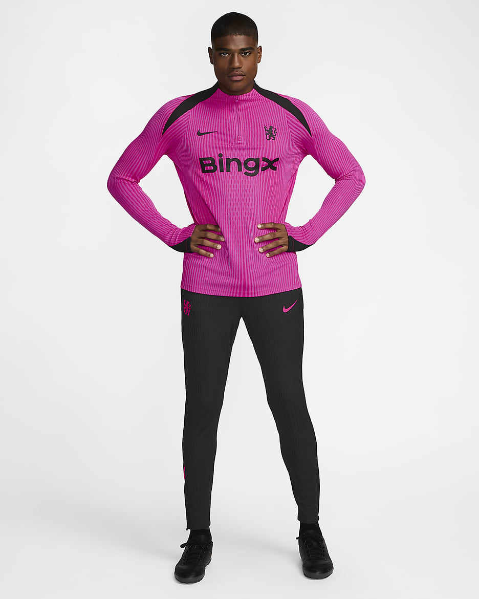 Chelsea FC Strike Elite (tredjedrakt) Nike Dri-FIT ADV strikket fotballtreningsoverdel til herre - Pink Prime/Svart/Svart