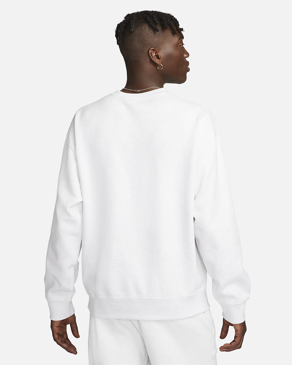 Nike Solo Swoosh Men's Fleece Crew - Birch Heather/White