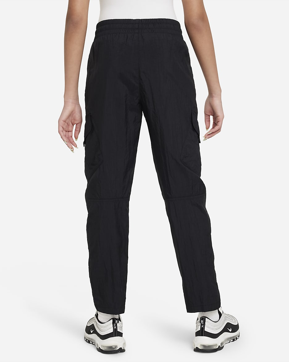 Pants cargo de tejido Woven de tiro alto para niñas talla grande Nike Sportswear - Negro