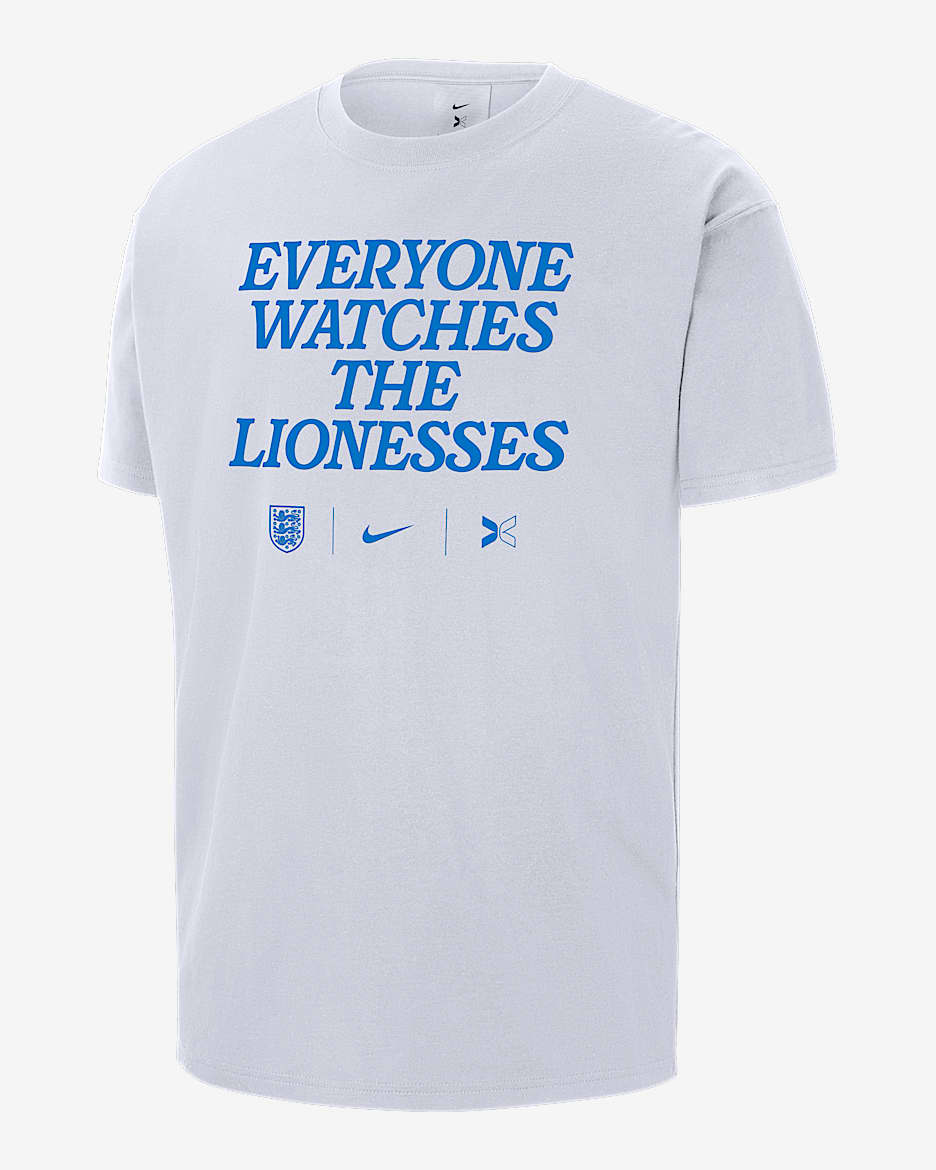 Everyone Watches Women's Sports™ "England" Nike by TOGETHXR Soccer T-Shirt - White