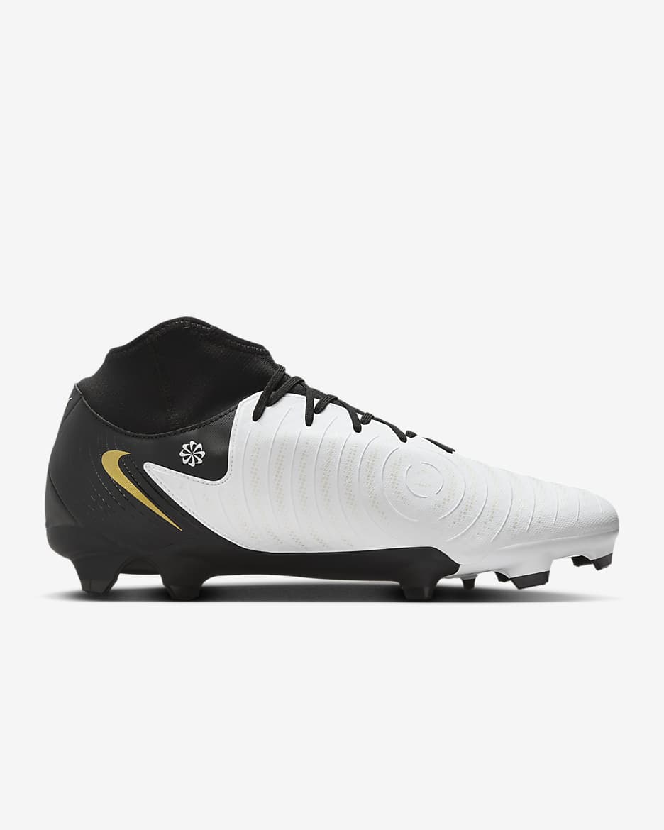 Nike Phantom Luna 2 Academy MG High-Top Football Boot - White/Metallic Gold Coin/Black