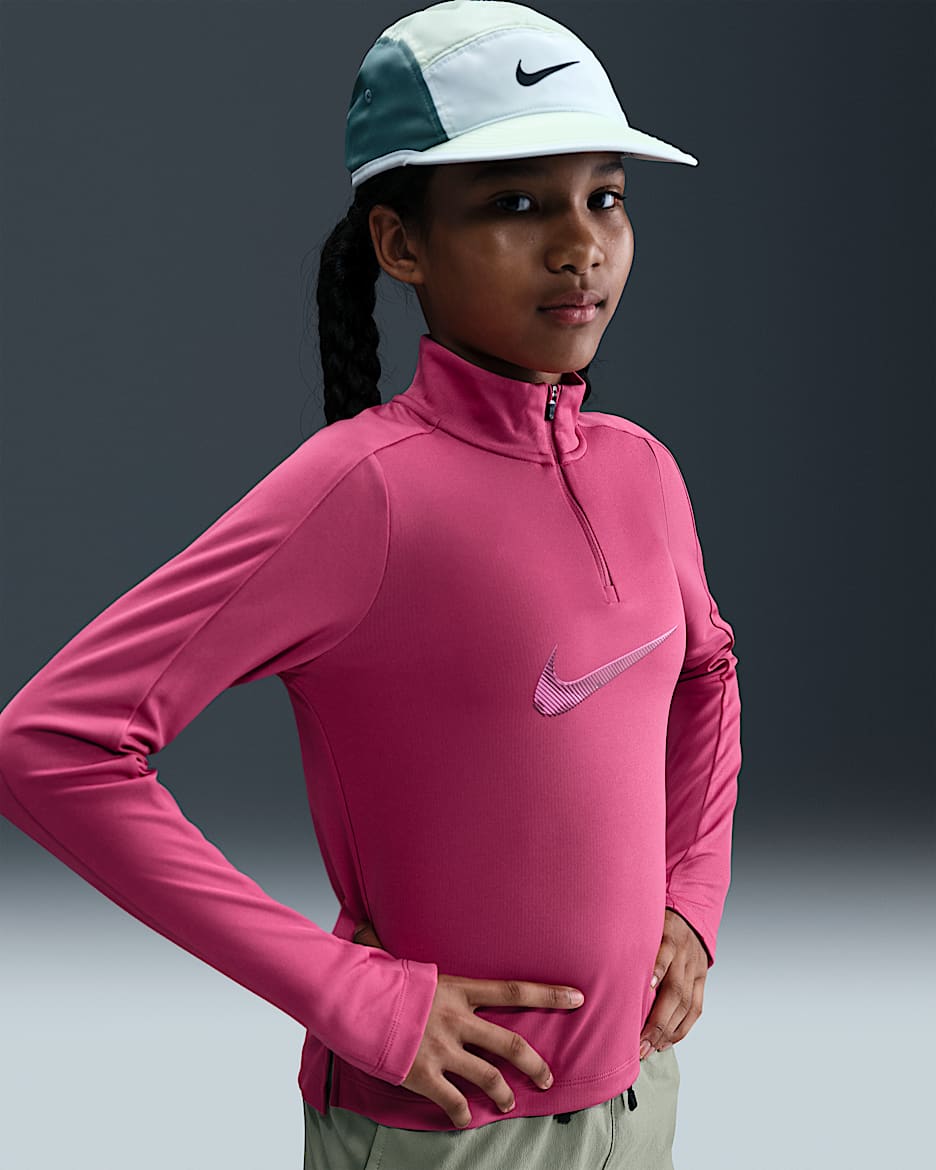 Nike Pro Part superior amb cremallera d'un quart Dri-FIT - Nena - Sweet Beet/Playful Pink/Sweet Beet