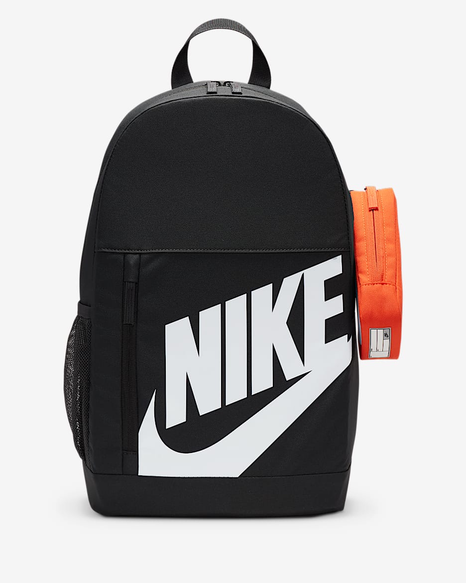 Mochila para niños talla grande (20 L) Nike Elemental - Gris humo oscuro/Naranja/Blanco