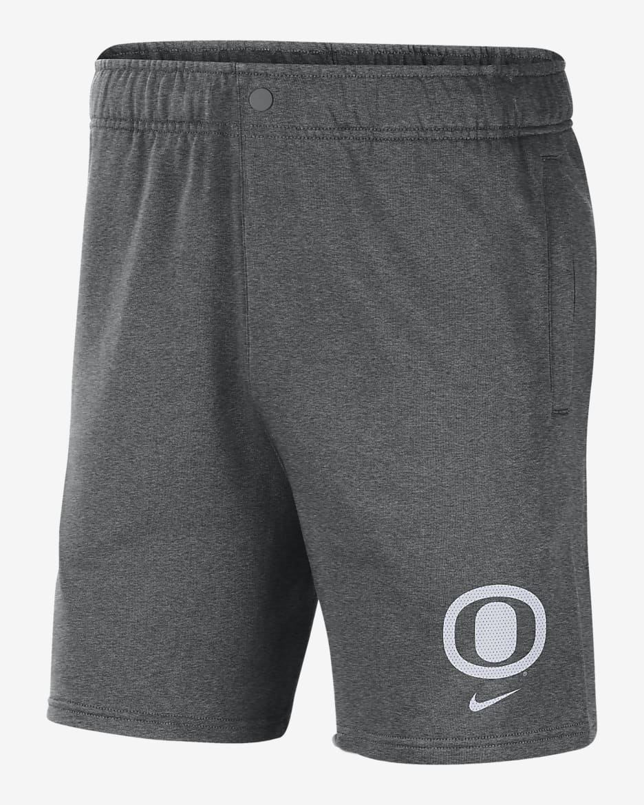 Oregon Men's Nike College Fleece Shorts - Iron Grey/Heather/Black/White