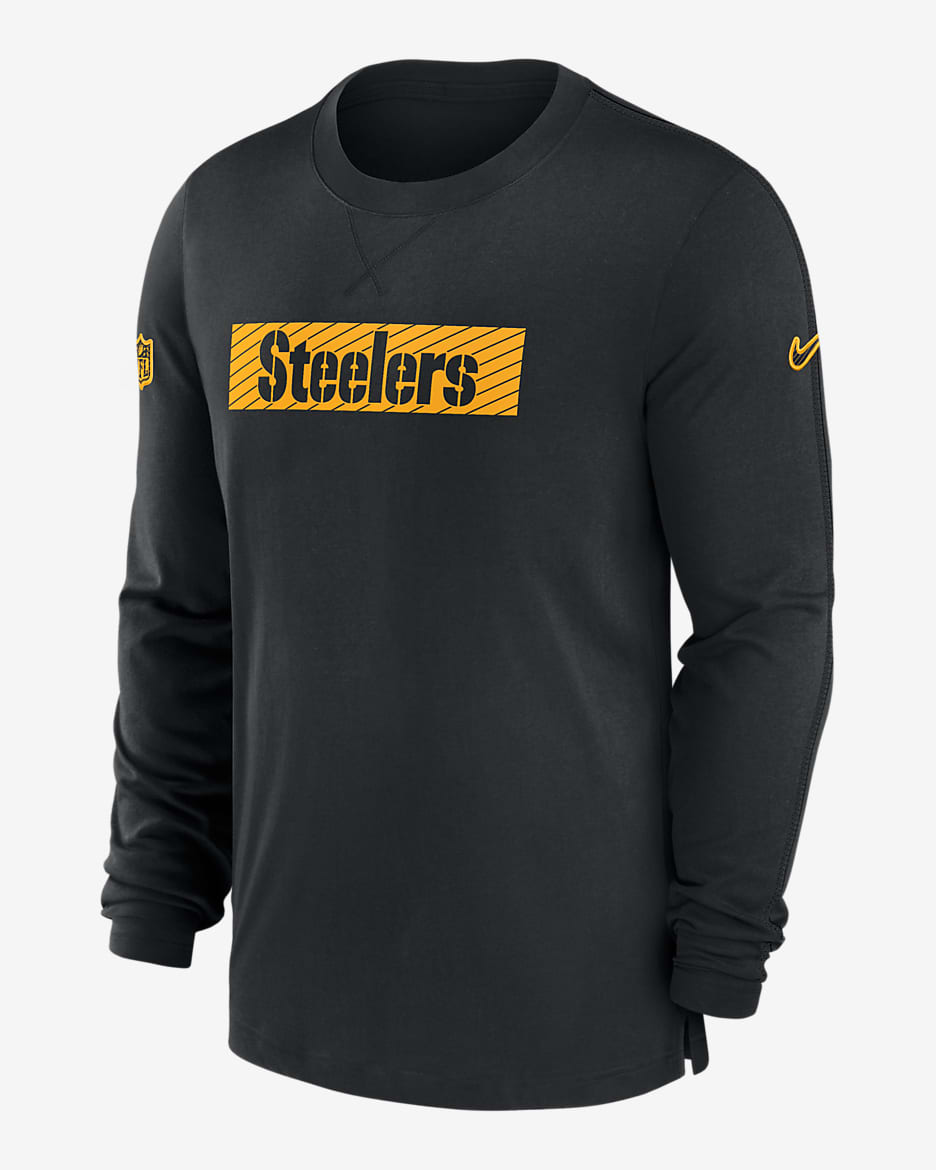 Pittsburgh Steelers Sideline Player Team Issue Men’s Nike Dri-FIT Long-Sleeve Top - Black