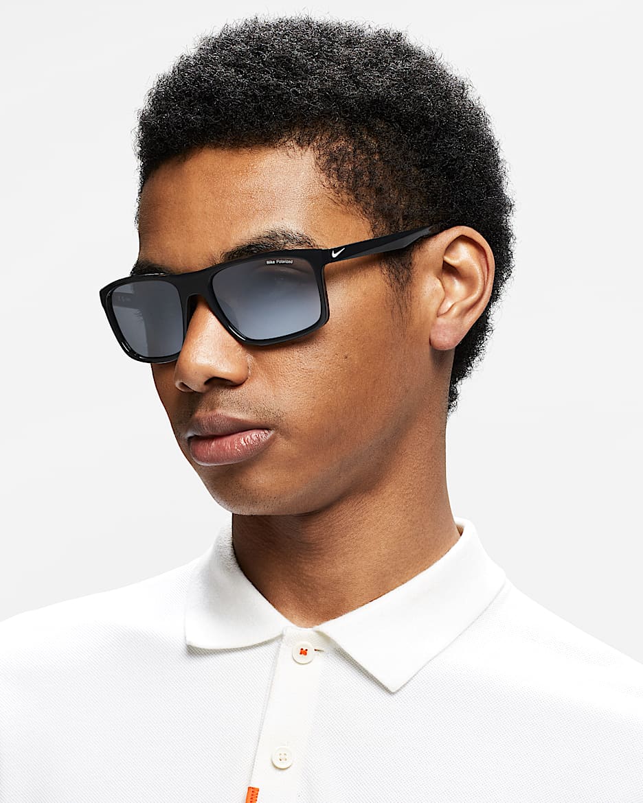Nike Fire Large Polarized Sunglasses - Black/White