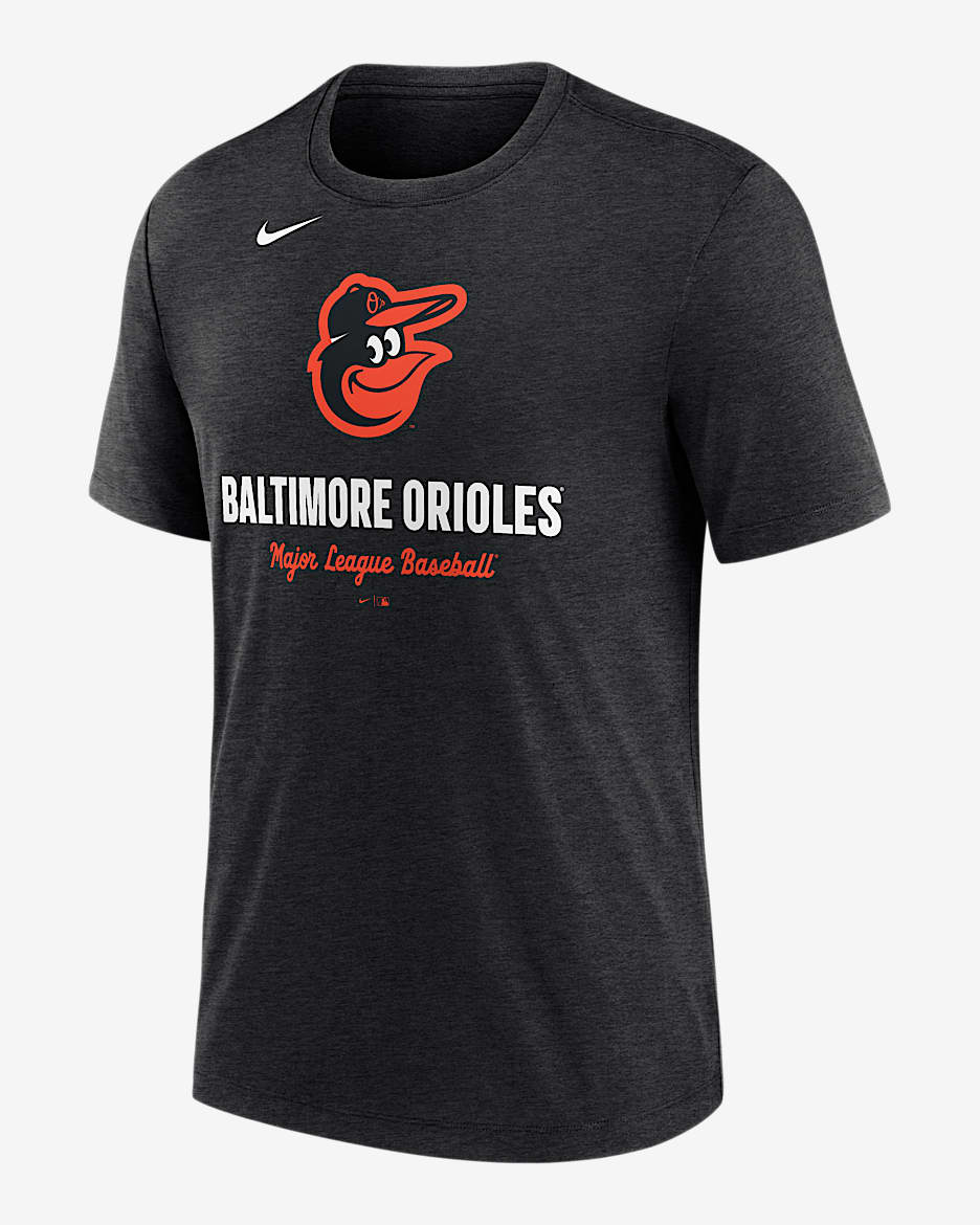 Baltimore Orioles Logo Men's Nike MLB T-Shirt - Black Heather