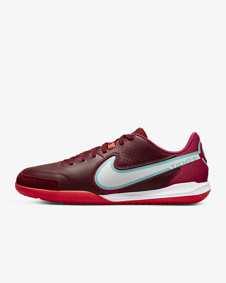 Calzado de fútbol para cancha cubierta Nike Tiempo Legend 9 Academy IC - Rojo team/Hibisco místico/Carmesí brillante/Blanco