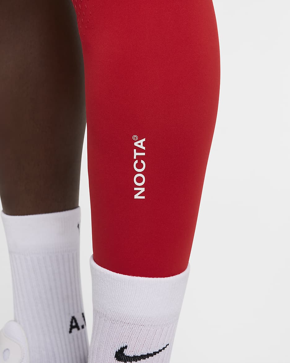 NOCTA Men's Single-Leg Basketball Tights (Left) - University Red/White