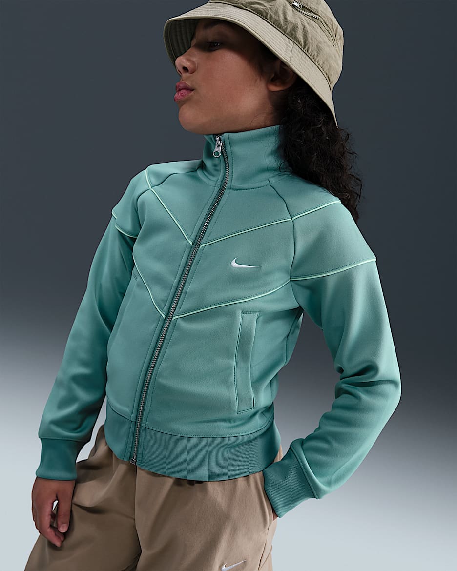 Nike Sportswear Trainingsjacke aus Strickmaterial (ältere Kinder, Mädchen) - Cannon/Mint Foam/Sail