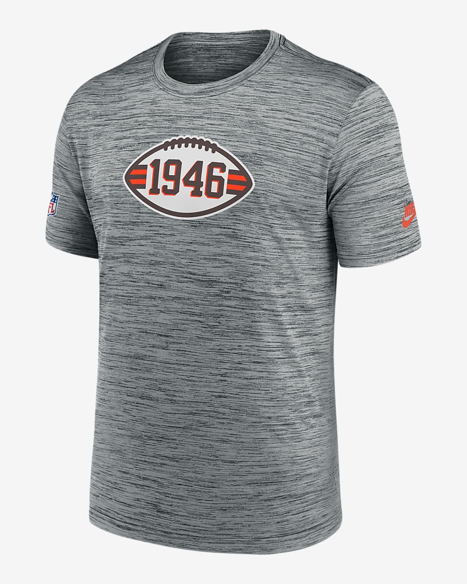 Playera Nike Dri-FIT de la NFL para hombre Cleveland Browns Sideline Velocity - Gris jaspeado