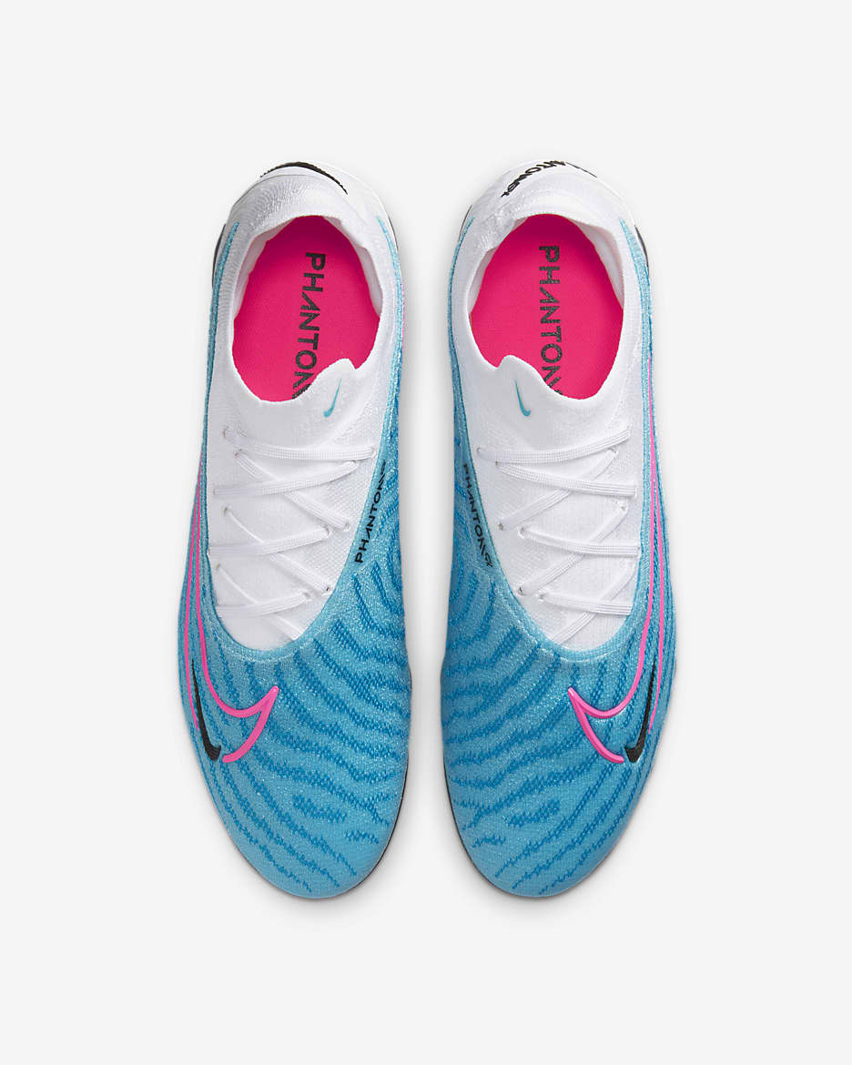 Nike Phantom GX Elite Firm-Ground Low-Top Soccer Cleat - Baltic Blue/White/Laser Blue/Pink Blast