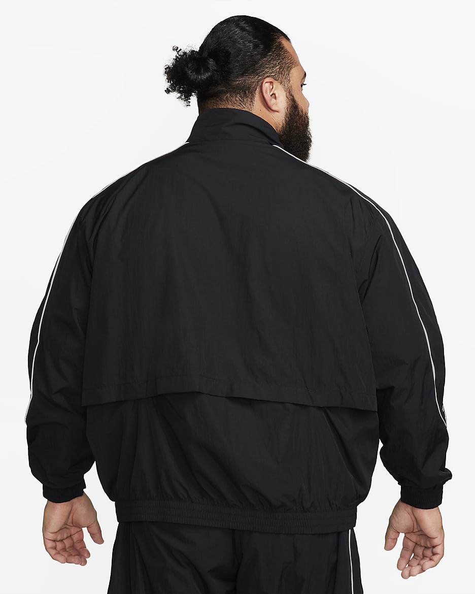 Veste de survêtement tissée Nike Sportswear Solo Swoosh pour homme - Noir/Blanc