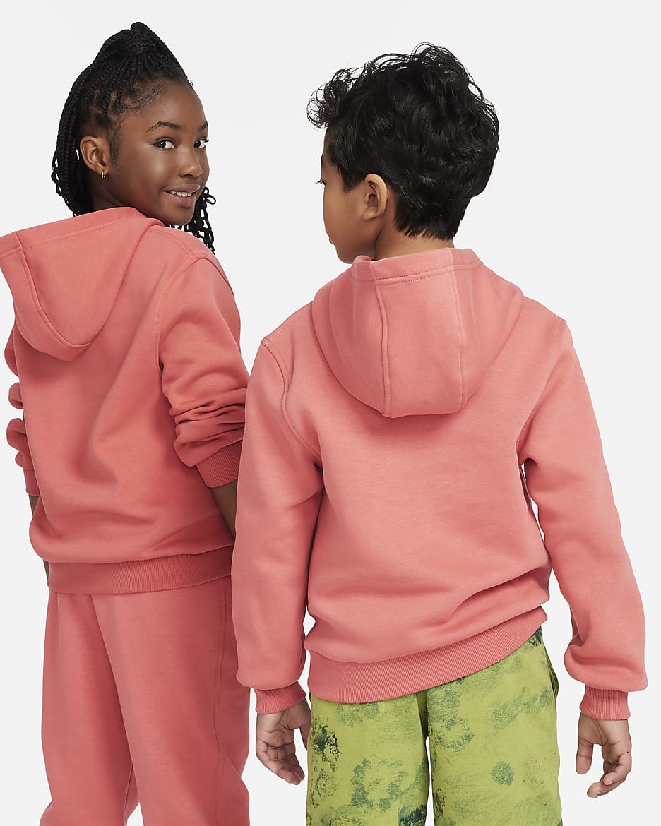 Nike Sportswear Club Fleece Big Kids' Pullover Hoodie - Adobe/White