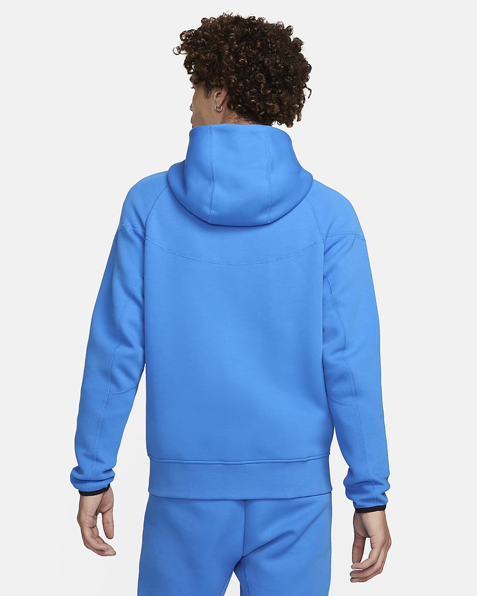 Nike Sportswear Tech Fleece Windrunner cipzáras, kapucnis férfipulóver - Light Photo Blue/Fekete