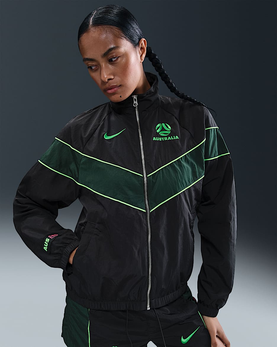 Australia Windrunner Women's Nike Football UV Woven Jacket - Night Forest/Pro Green/Poison Green/Poison Green