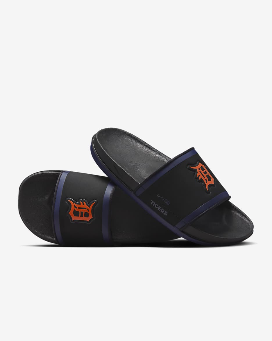 Chancla Nike Offcourt (MLB Detroit Tigers) - Negro/Azul marino universitario/Naranja universitario