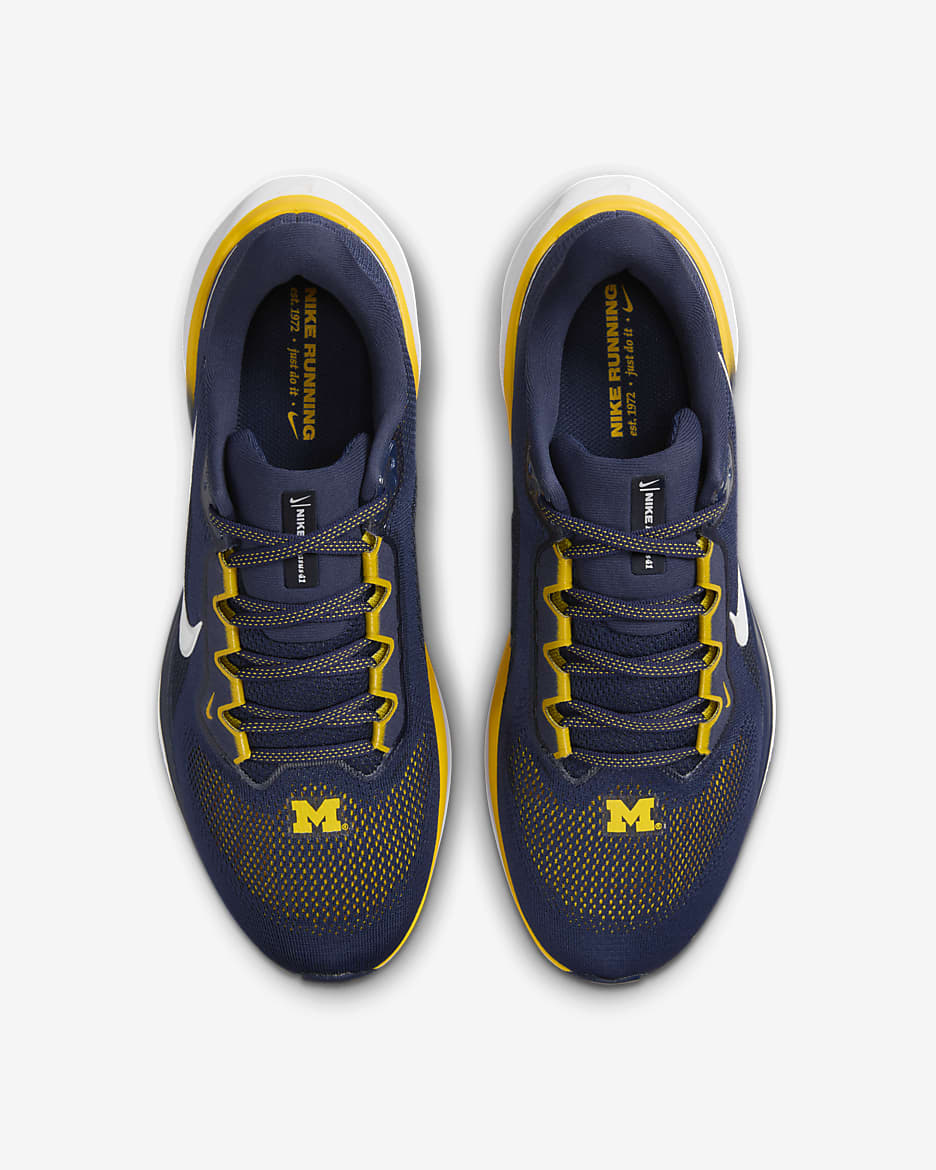 Michigan Pegasus 41 Men's Nike College Road Running Shoes - College Navy/White/Amarillo/White