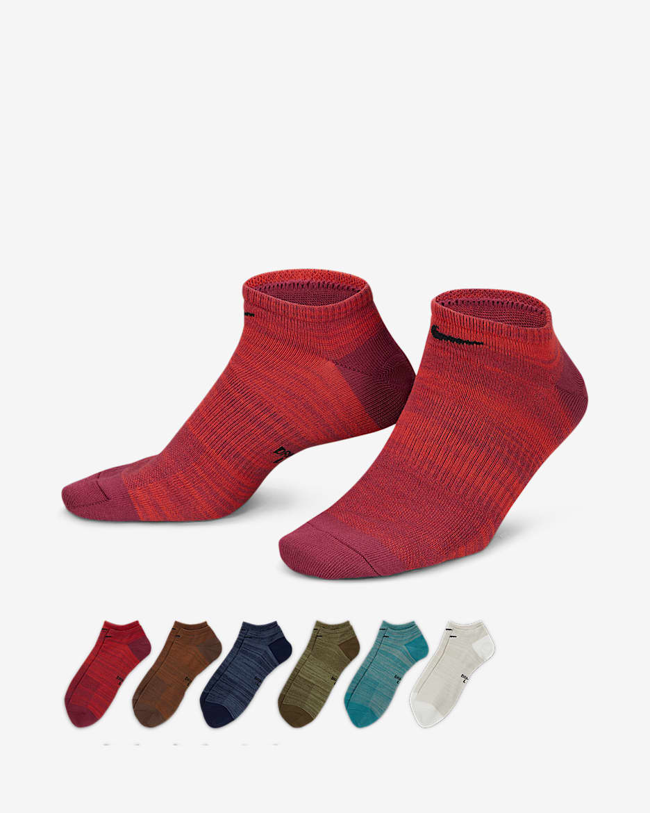 Nike Everyday Lightweight No-Show Training Socks (6 Pairs) - Multi-Color