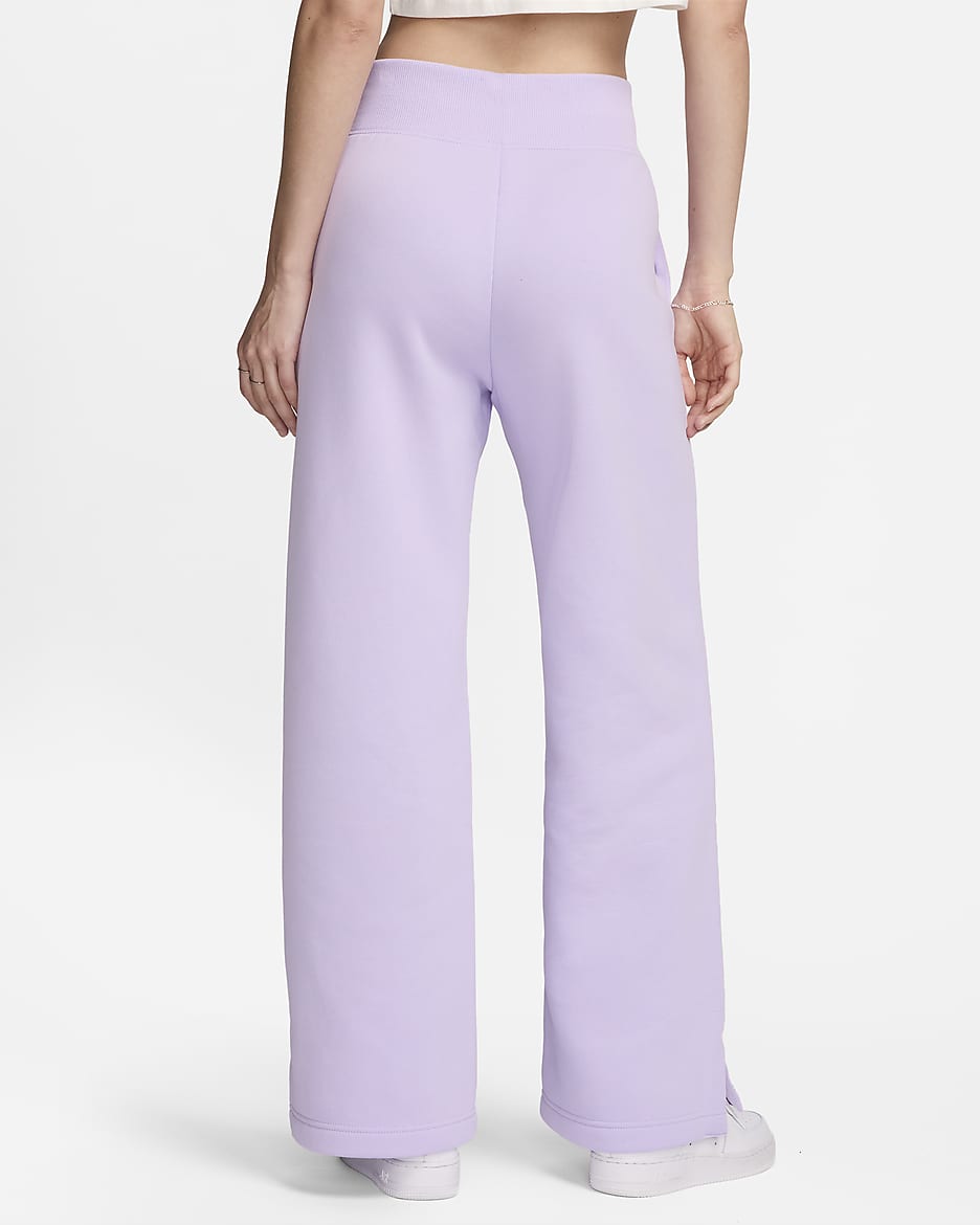 Nike Sportswear Phoenix Fleece Women's High-Waisted Wide-Leg Tracksuit Bottoms - Violet Mist/Sail