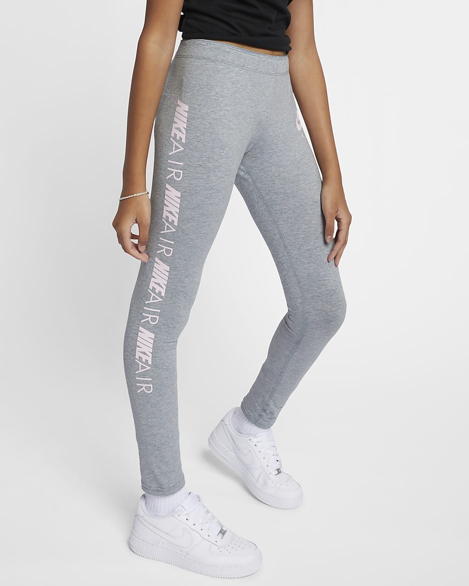 Nike Air Older Kids' (Girls') Leggings - Ashen Slate/Heather/Pink Foam