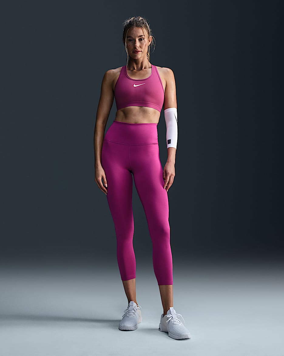 Leggings de tiro alto de 7/8 para mujer Nike Therma--FIT One - Fucsia cálido/Blanco