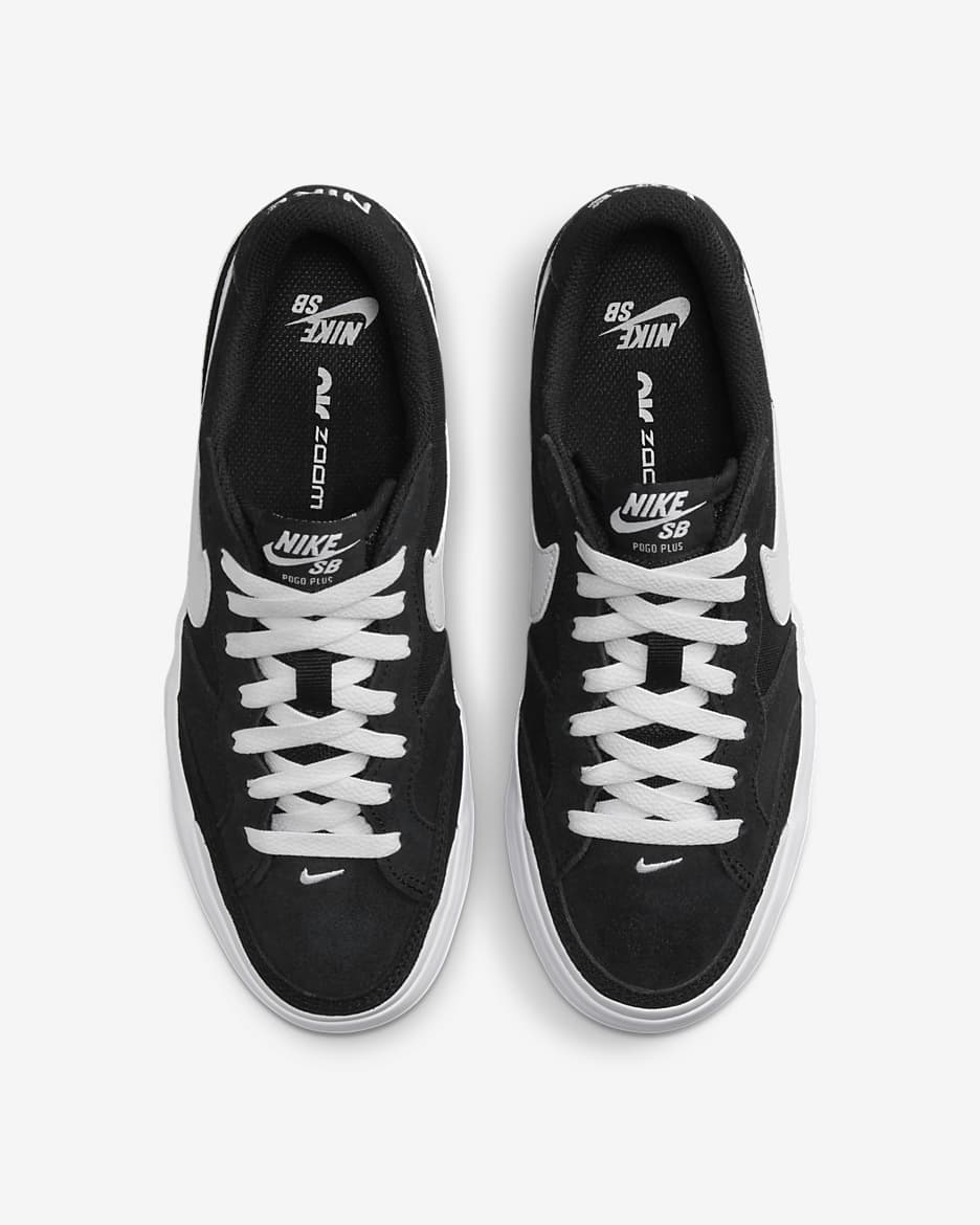 Nike SB Zoom Pogo Plus Skate Shoes - Black/Black/White/White