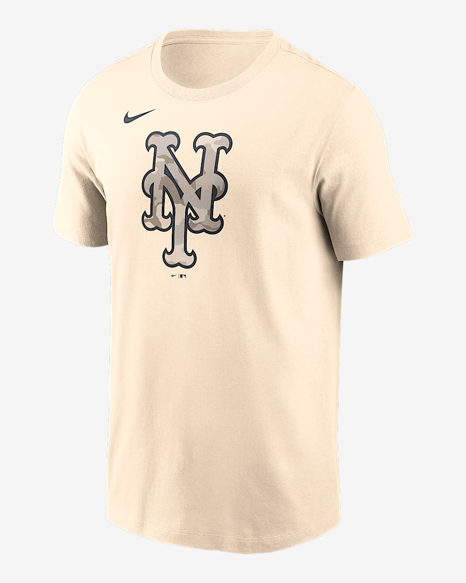 Playera Nike de la MLB para hombre New York Mets Camo - Crema