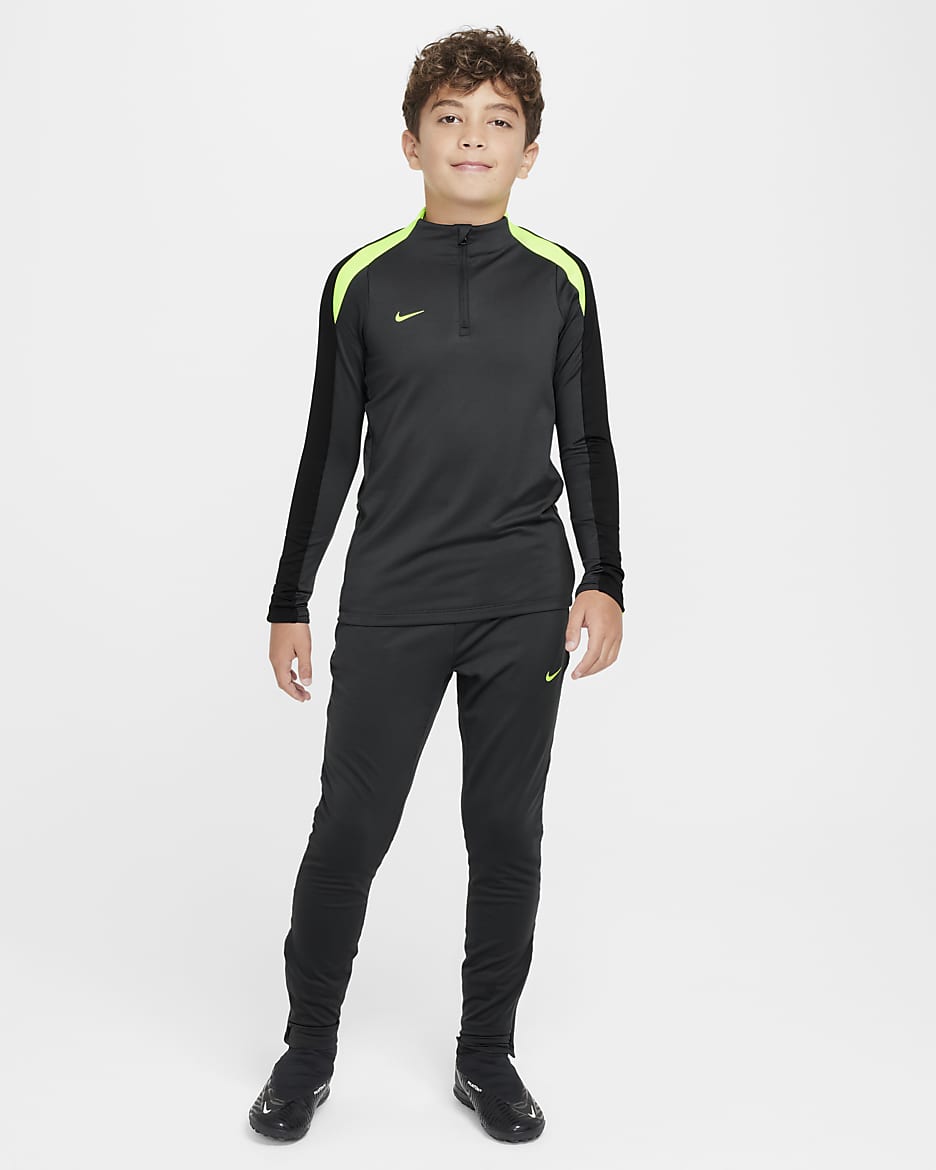 Nike Dri-FIT Strike-fodboldbukser til større børn - Anthracite/Volt/Volt