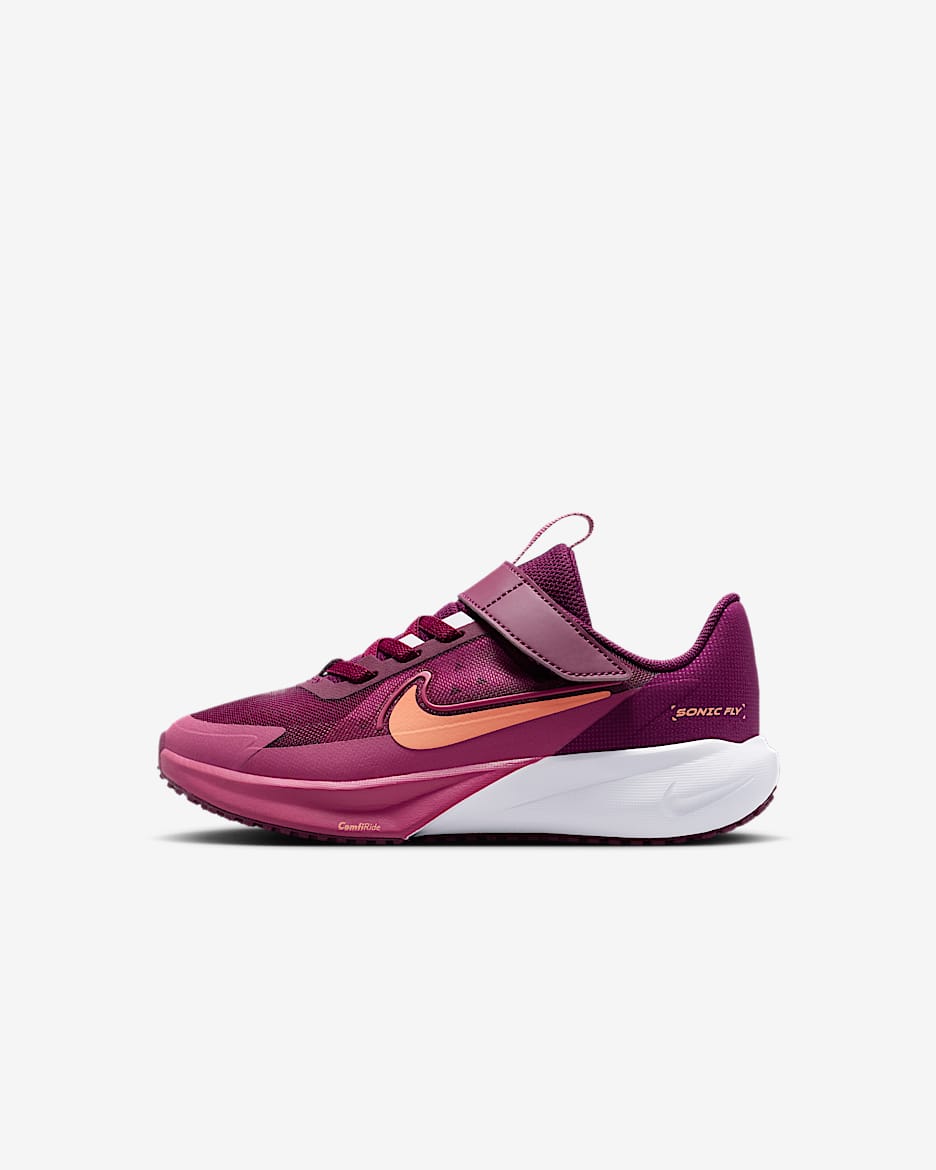 Nike Sonic Fly Little Kids' Running Shoes - Bordeaux/White/Sweet Beet/Marrakesh