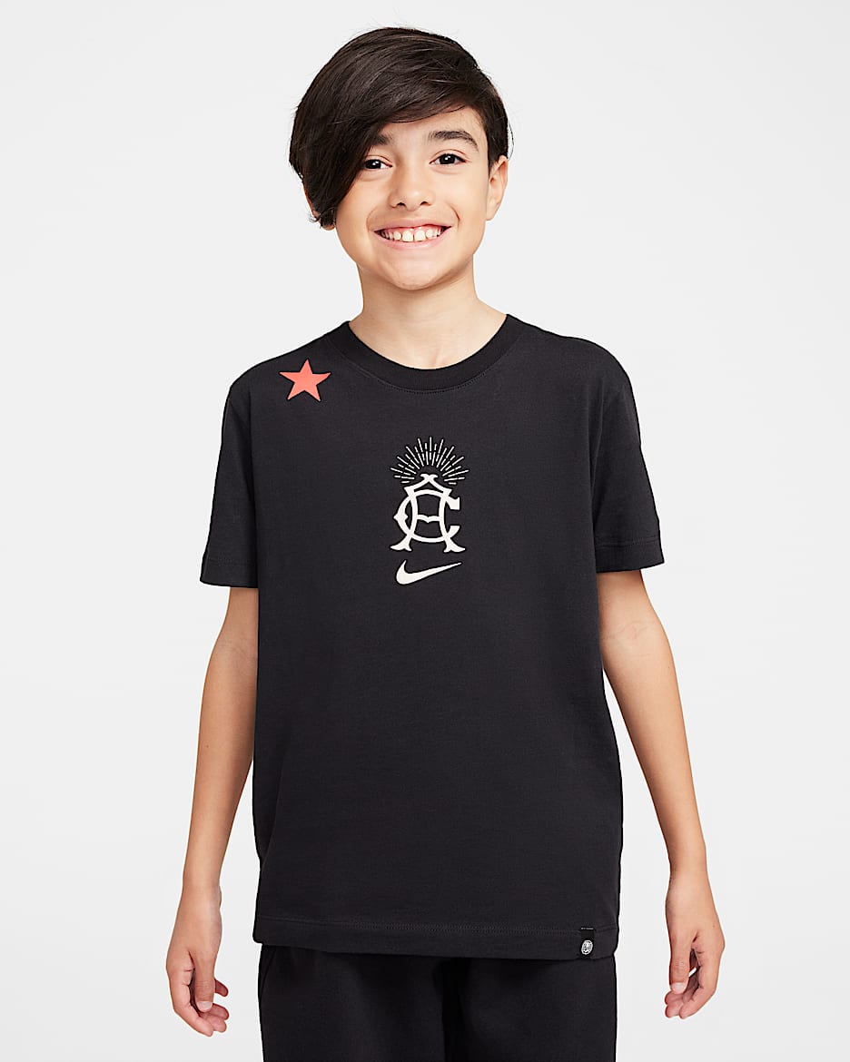 Playera de fútbol Nike para niños talla grande Club América Heritage - Negro