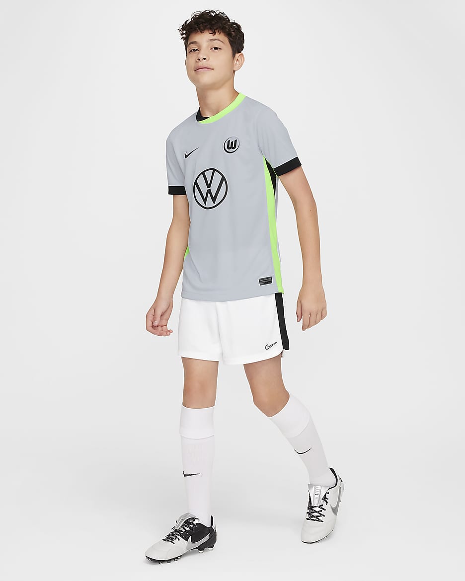 Tercera equipación Stadium VfL Wolfsburgo 2024/25 Camiseta de fútbol Replica Nike Dri-FIT - Niño/a - Pure Platinum/Sub Lime/Negro/Negro