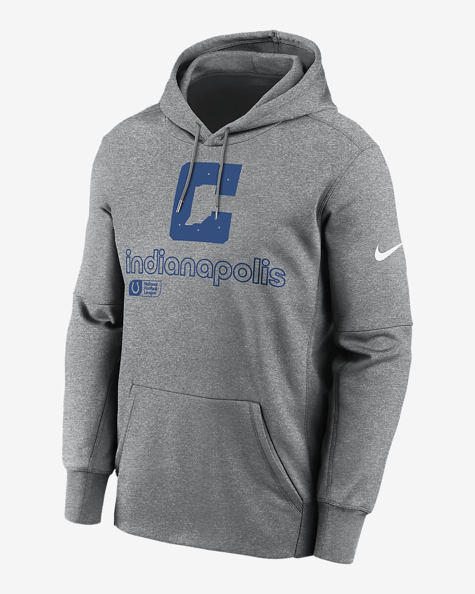 Indianapolis Colts Men’s Nike Therma NFL Pullover Hoodie - Grey Heather