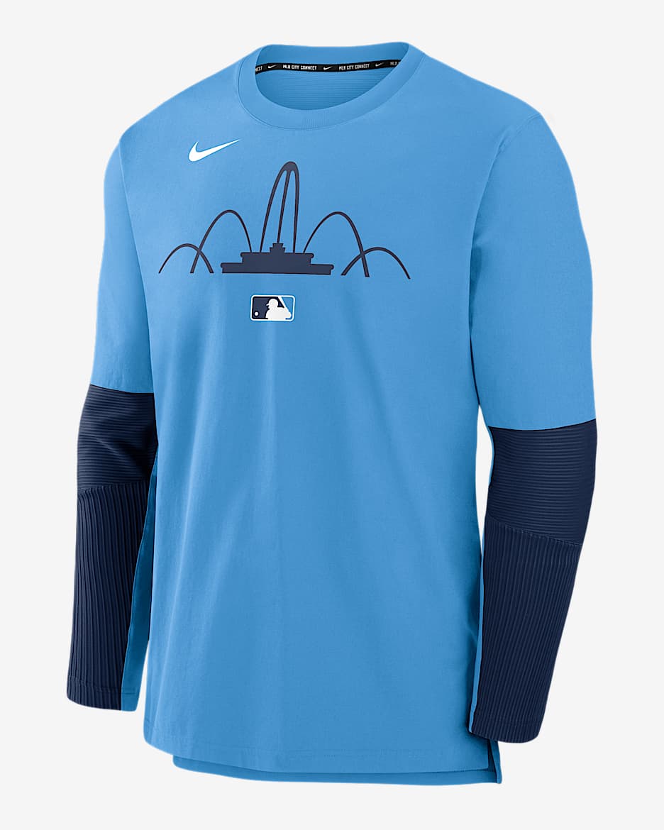 Kansas City Royals Authentic Collection City Connect Player Men's Nike Dri-FIT MLB Pullover Jacket - Light Blue