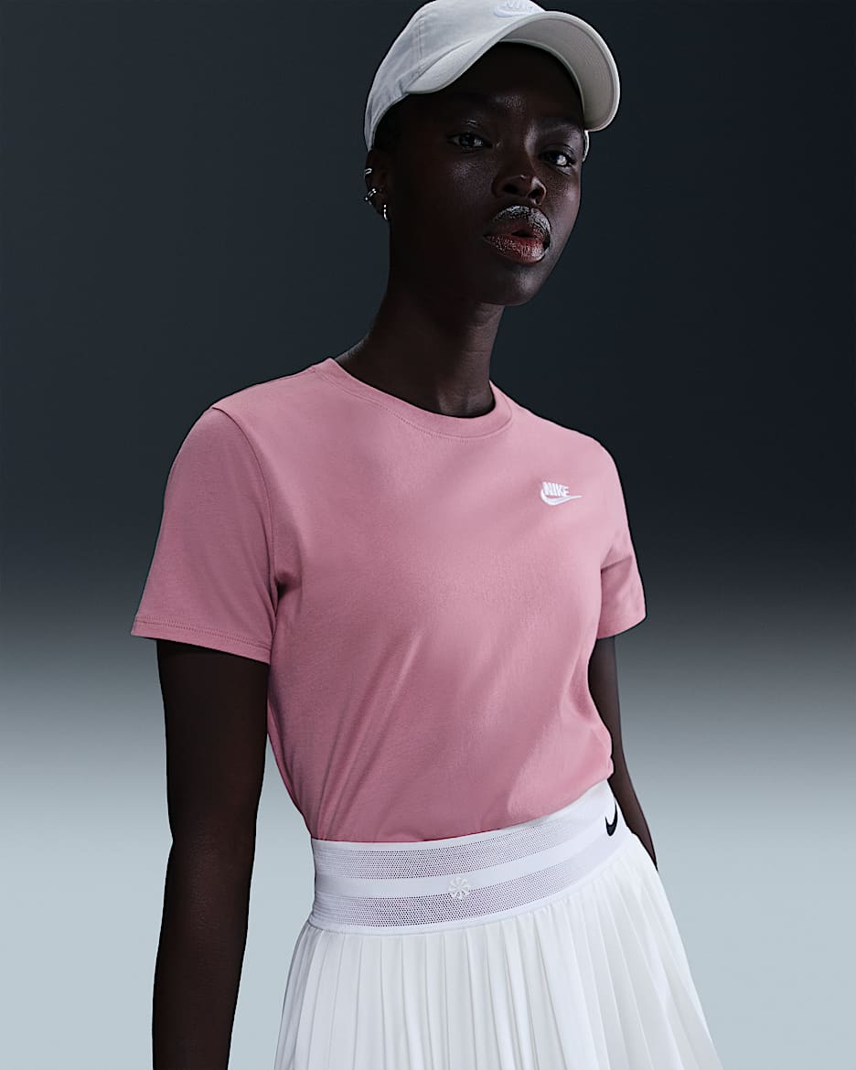 Playera para mujer Nike Sportswear Club Essentials - Rosa elemental